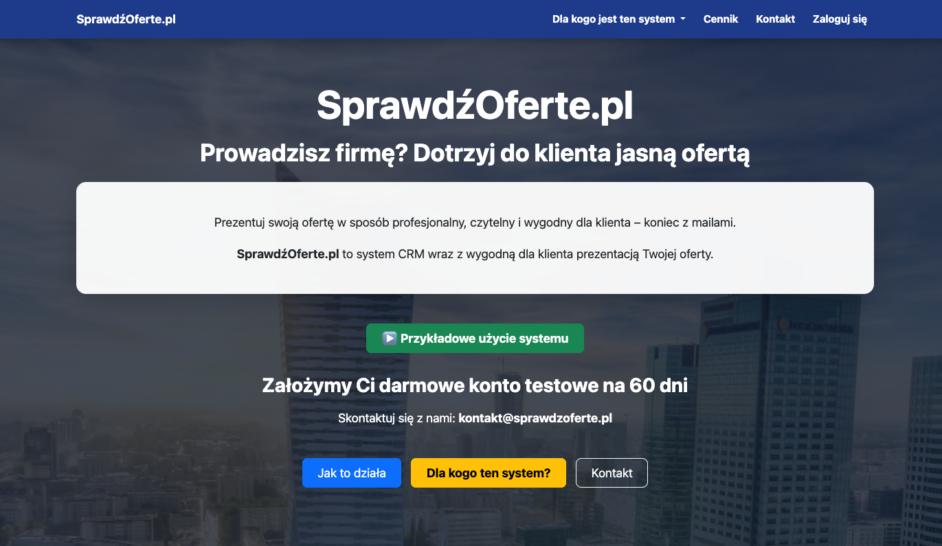 Sprawdź Ofertę - web application